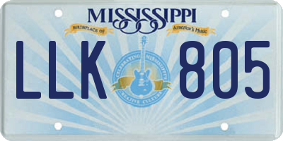 MS license plate LLK805