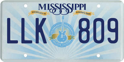 MS license plate LLK809
