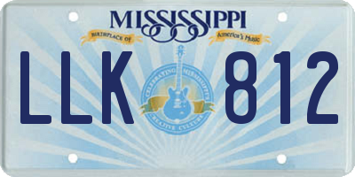 MS license plate LLK812