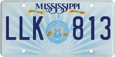 MS license plate LLK813