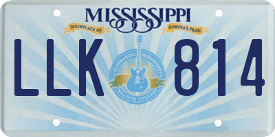 MS license plate LLK814