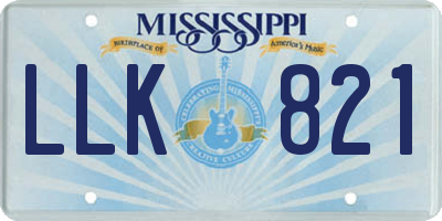 MS license plate LLK821