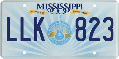 MS license plate LLK823