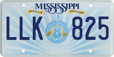 MS license plate LLK825
