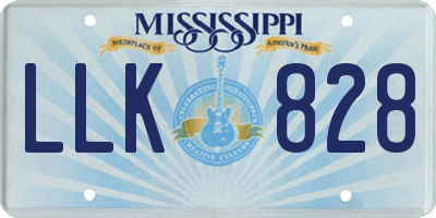 MS license plate LLK828