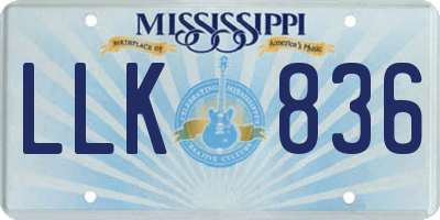 MS license plate LLK836