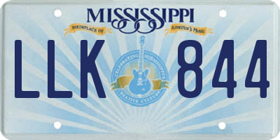 MS license plate LLK844