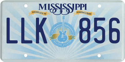 MS license plate LLK856
