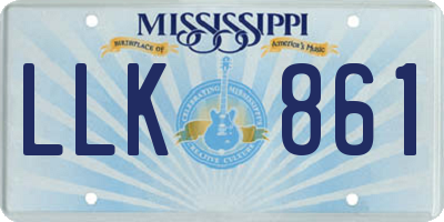 MS license plate LLK861