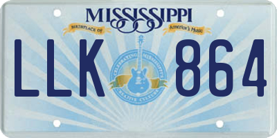 MS license plate LLK864