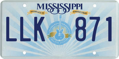 MS license plate LLK871