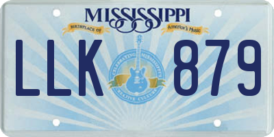 MS license plate LLK879