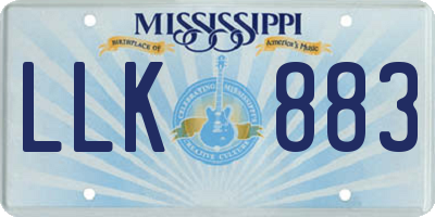 MS license plate LLK883