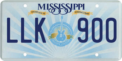 MS license plate LLK900