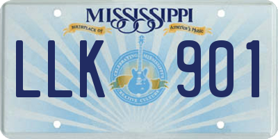 MS license plate LLK901