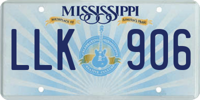 MS license plate LLK906