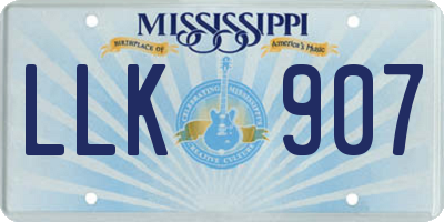 MS license plate LLK907
