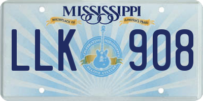 MS license plate LLK908