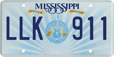 MS license plate LLK911
