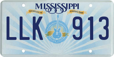 MS license plate LLK913