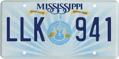 MS license plate LLK941