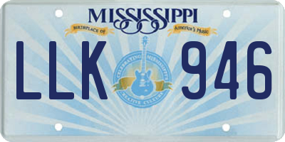 MS license plate LLK946