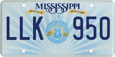 MS license plate LLK950