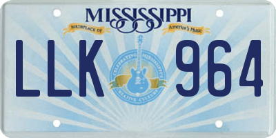 MS license plate LLK964