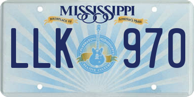 MS license plate LLK970