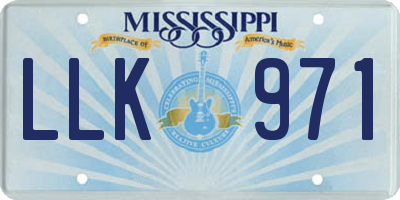MS license plate LLK971