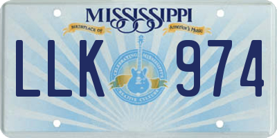 MS license plate LLK974