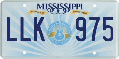 MS license plate LLK975