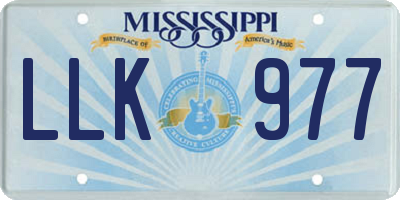 MS license plate LLK977