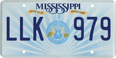 MS license plate LLK979