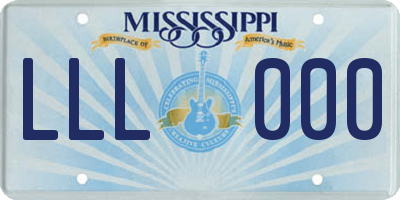 MS license plate LLL000