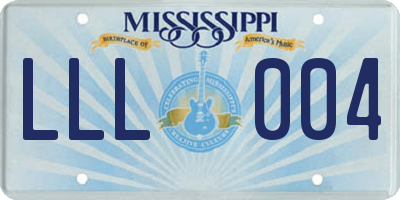 MS license plate LLL004