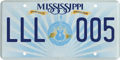 MS license plate LLL005