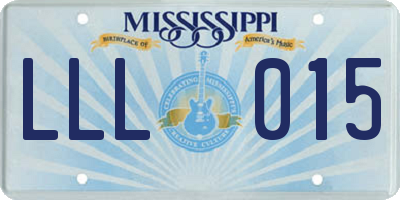 MS license plate LLL015