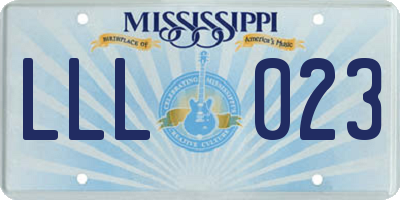 MS license plate LLL023