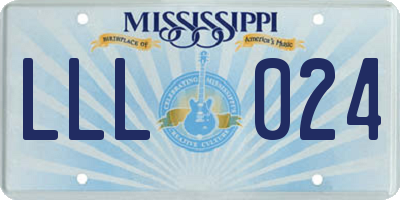 MS license plate LLL024