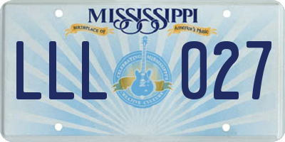 MS license plate LLL027