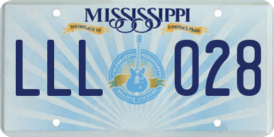 MS license plate LLL028