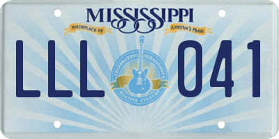 MS license plate LLL041
