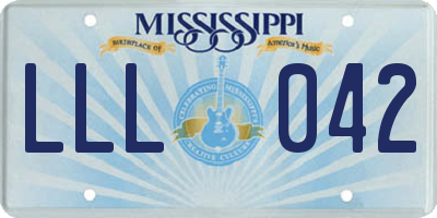 MS license plate LLL042