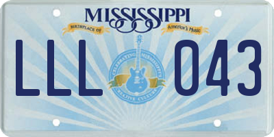 MS license plate LLL043