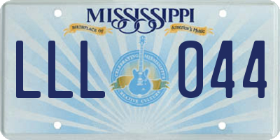 MS license plate LLL044