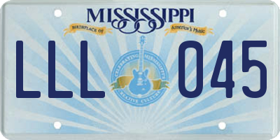 MS license plate LLL045