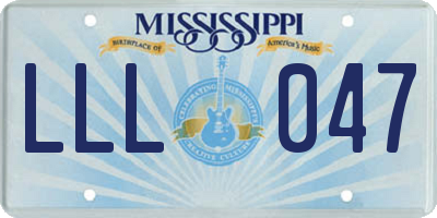 MS license plate LLL047