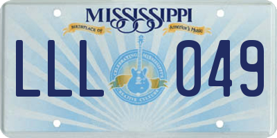 MS license plate LLL049