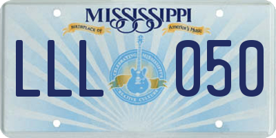 MS license plate LLL050